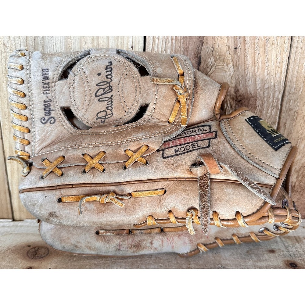 VTG Paul Blair Softball Glove Mitt Montgomery Ward Leather Pro 11” LHT